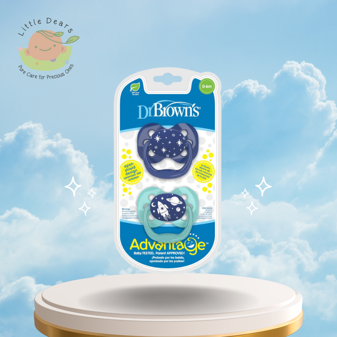 Advantage Pacifiers, Stage 1, Blue, 2 Packs (0-6m)