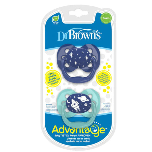 Advantage Pacifiers, Stage 1, Blue, 2 Packs (0-6m)