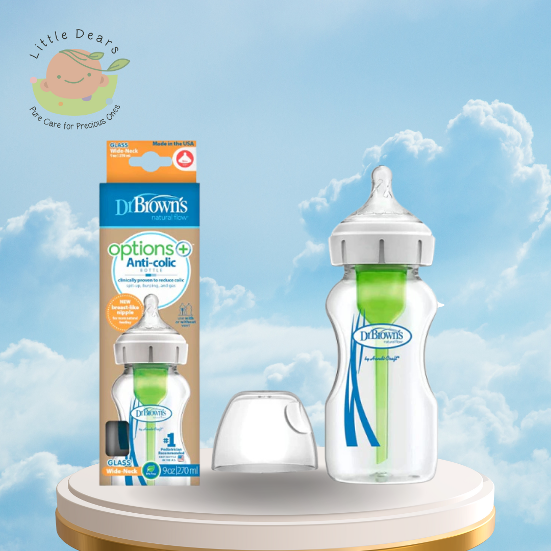 Wide neck options+ glass bottle 270 ml,single